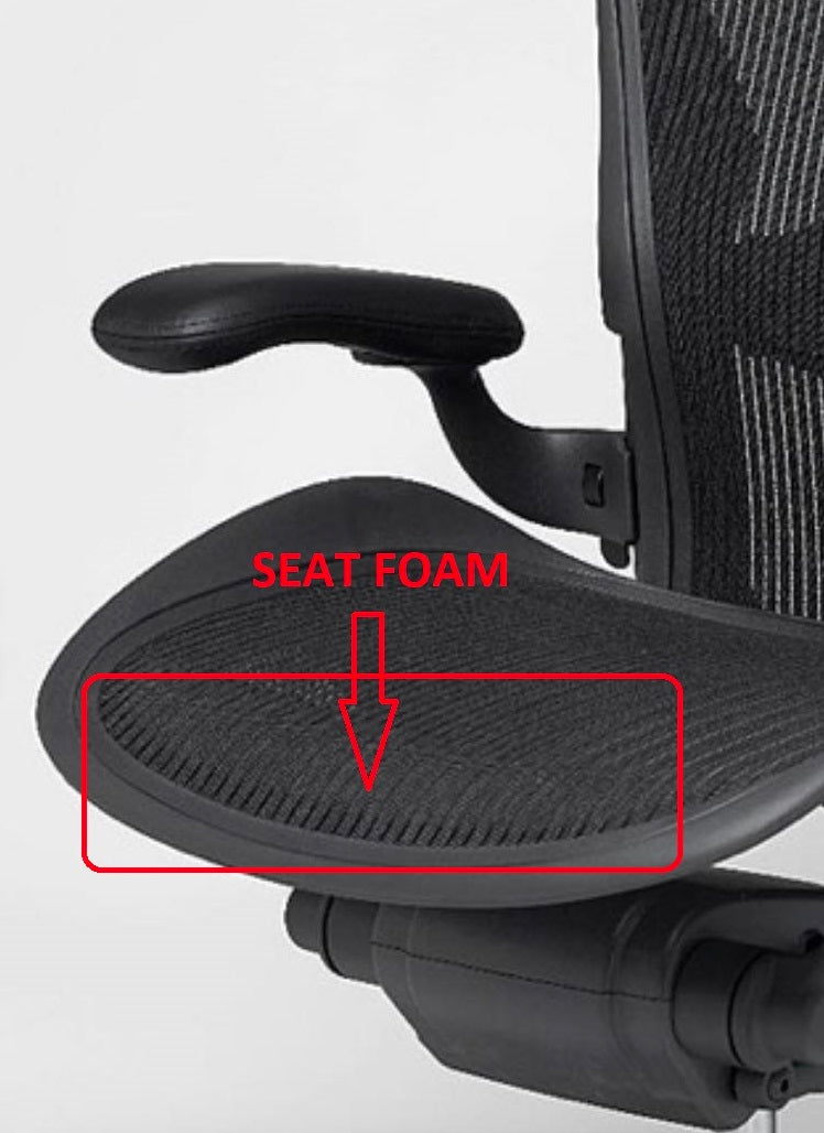 Seat Foam Replacement for Herman Miller Aeron Chair Size A/B and C - Black
