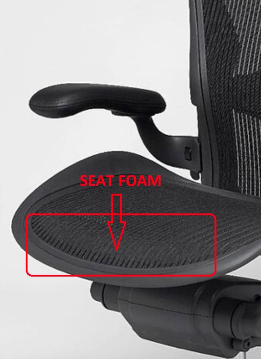 Seat Foam Replacement for Herman Miller Aeron Chair Size A/B and C - Black