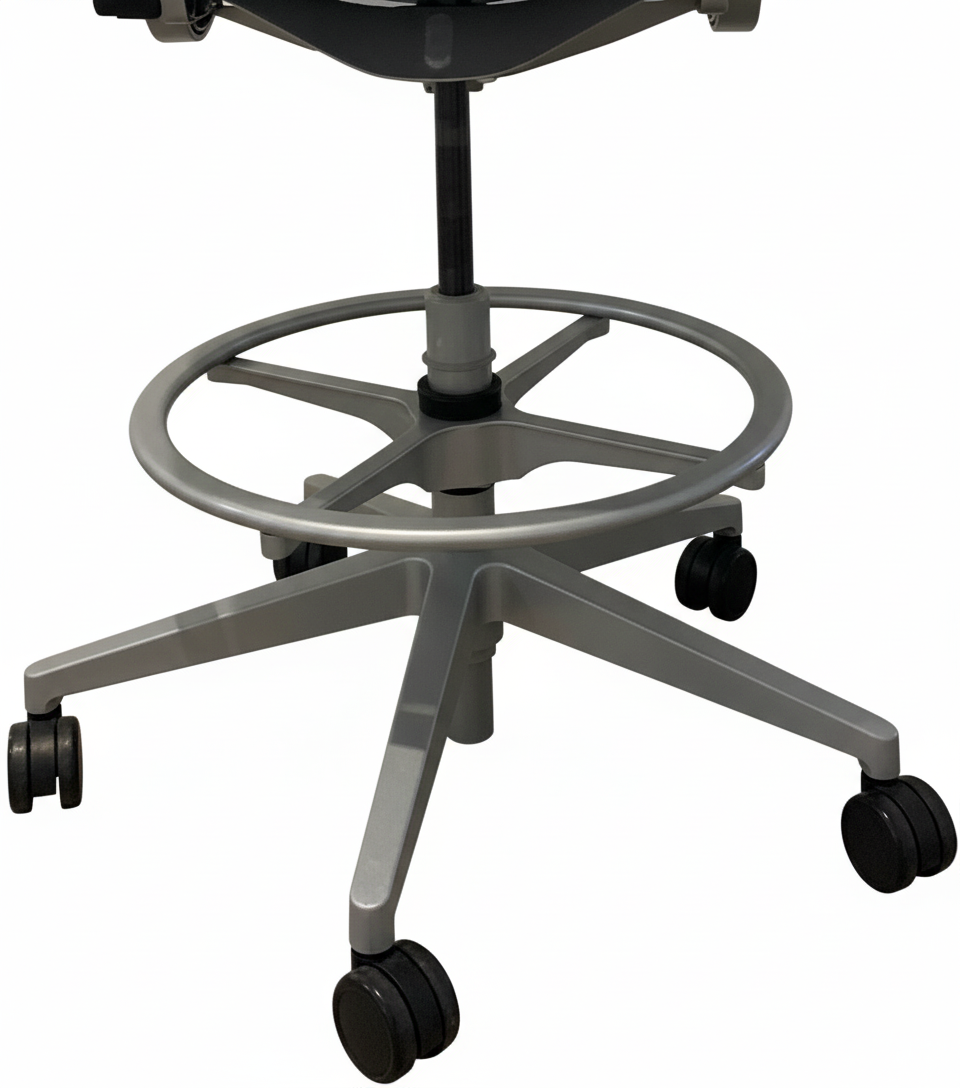 Footrest ring and gas cylinder for stool - compatible with Steelcase Think V2 stool and others
