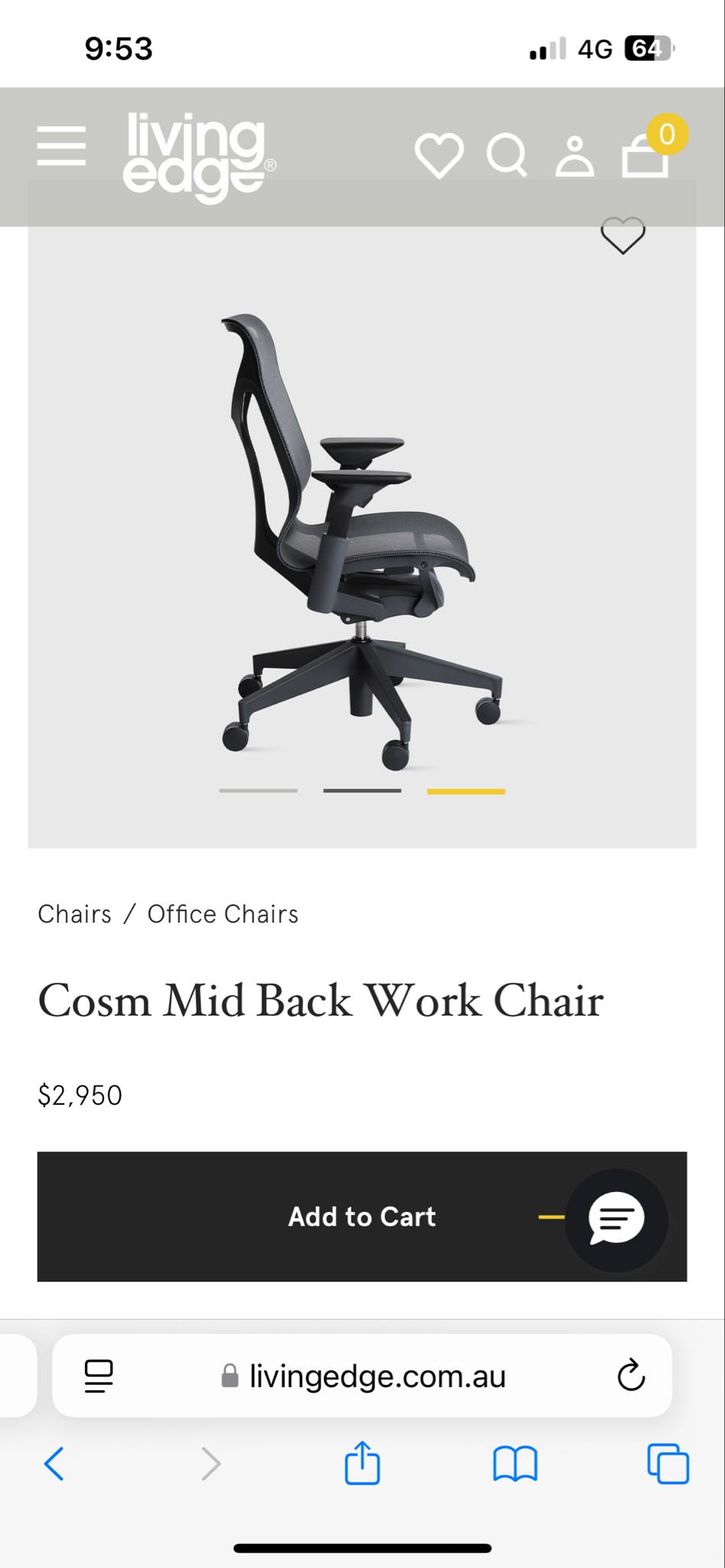 Herman Miller Cosm Mid Back Ergonomic Office Chair