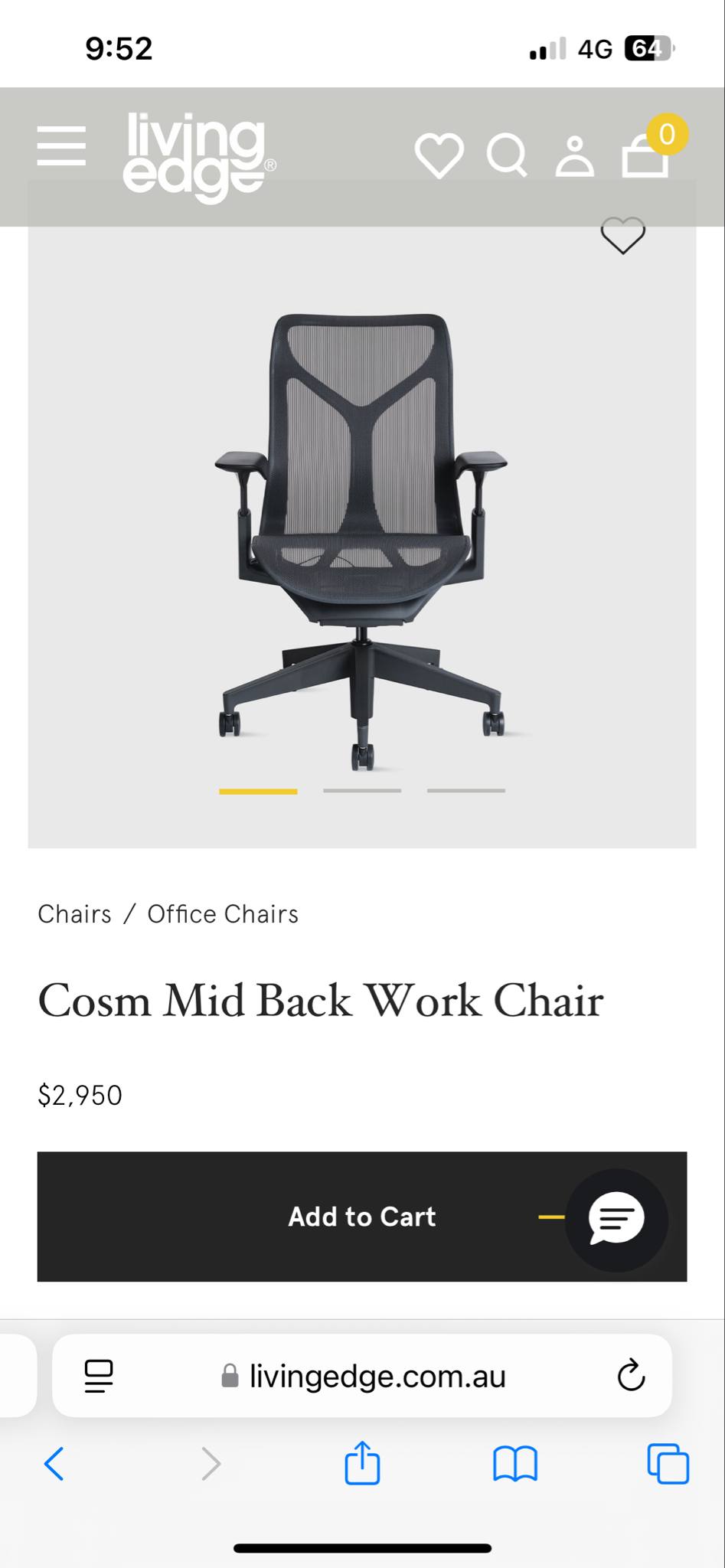 Herman Miller Cosm Mid Back Ergonomic Office Chair