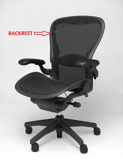 Used Authentic Herman Miller AERON Chair Replacement Backrest - Size B - Carbon (black) 3D01 colour