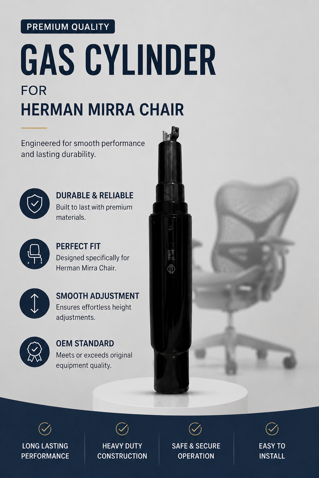 Herman Miller Mirra 1 Replacement Gas Cylinder – Brand New