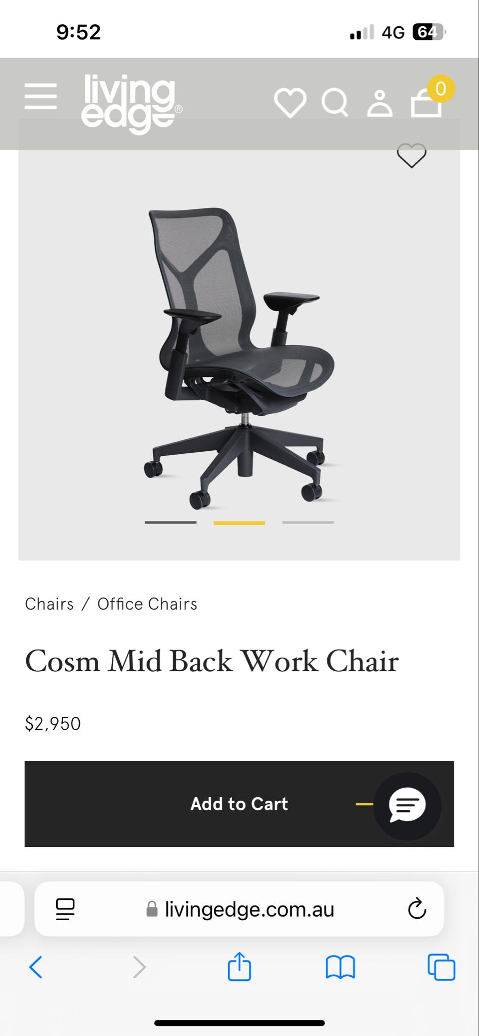 Herman Miller Cosm Mid Back Ergonomic Office Chair