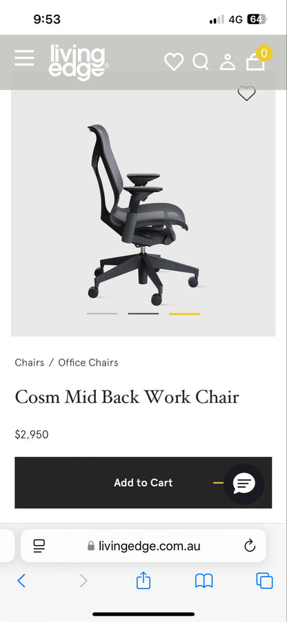Herman Miller Cosm Mid Back Ergonomic Office Chair