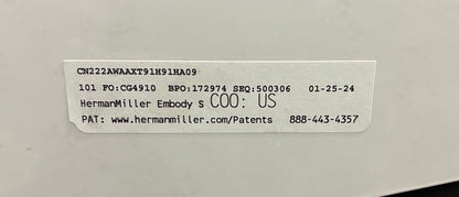 Used like new Herman Miller Embody Ergonomic Office Chairs - MFD 2024