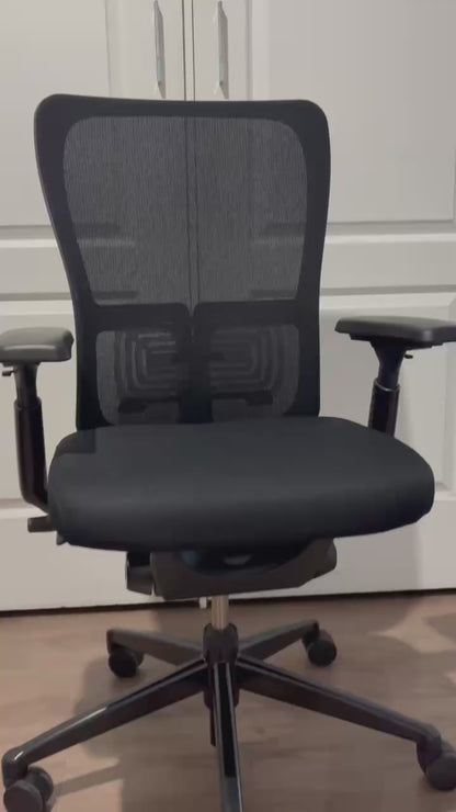 Refurbished Haworth Zody Ergonomic Office Chair – Black with 4D Armrests