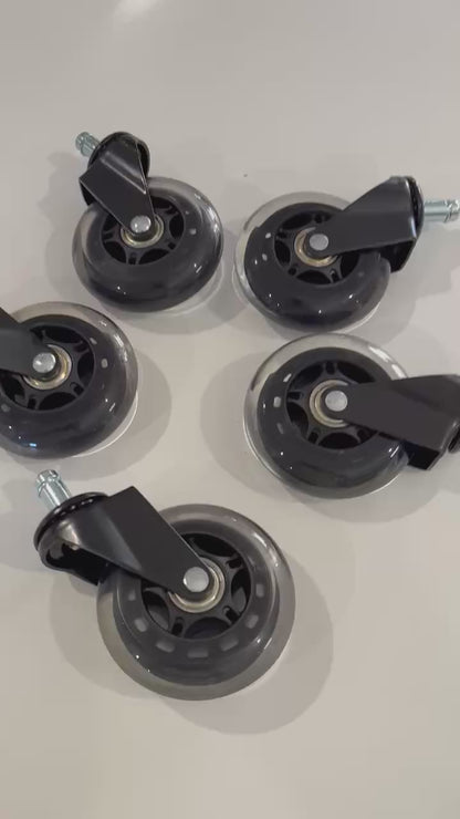 Office Chair Rollerblade Castors Suit to Herman Miller, Steelcase Chairs - Set of 5